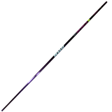 PRAAAP Scorpion carbon bike polo shaft features a glossy metallic purple with flashy colorful graphics.