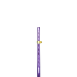 A green PRAAAP Tick bike polo mounting device is fastened to a purple PRAAAP Scorpion carbon bike polo shaft to highlight which mounting device is used with the shaft.